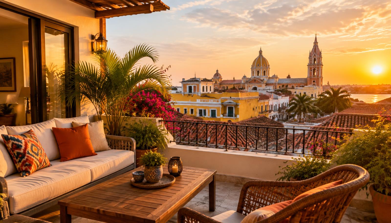 Terraza al atardecer